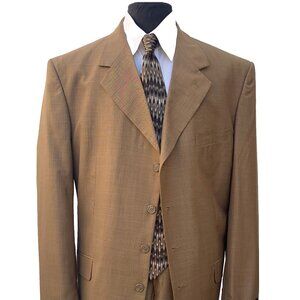 VANETTI 2 PIECE MEN'S SUIT HIGH QUALITY ITALIAN SUPERIOR POLYESTER 4B WOOL TOUCH